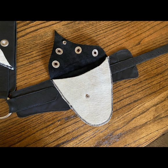 Cowhide black leather hip belt - Picture 4 of 10